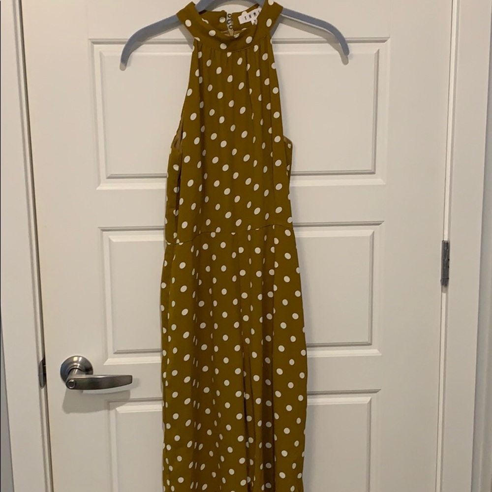 Mustard polka dot romper